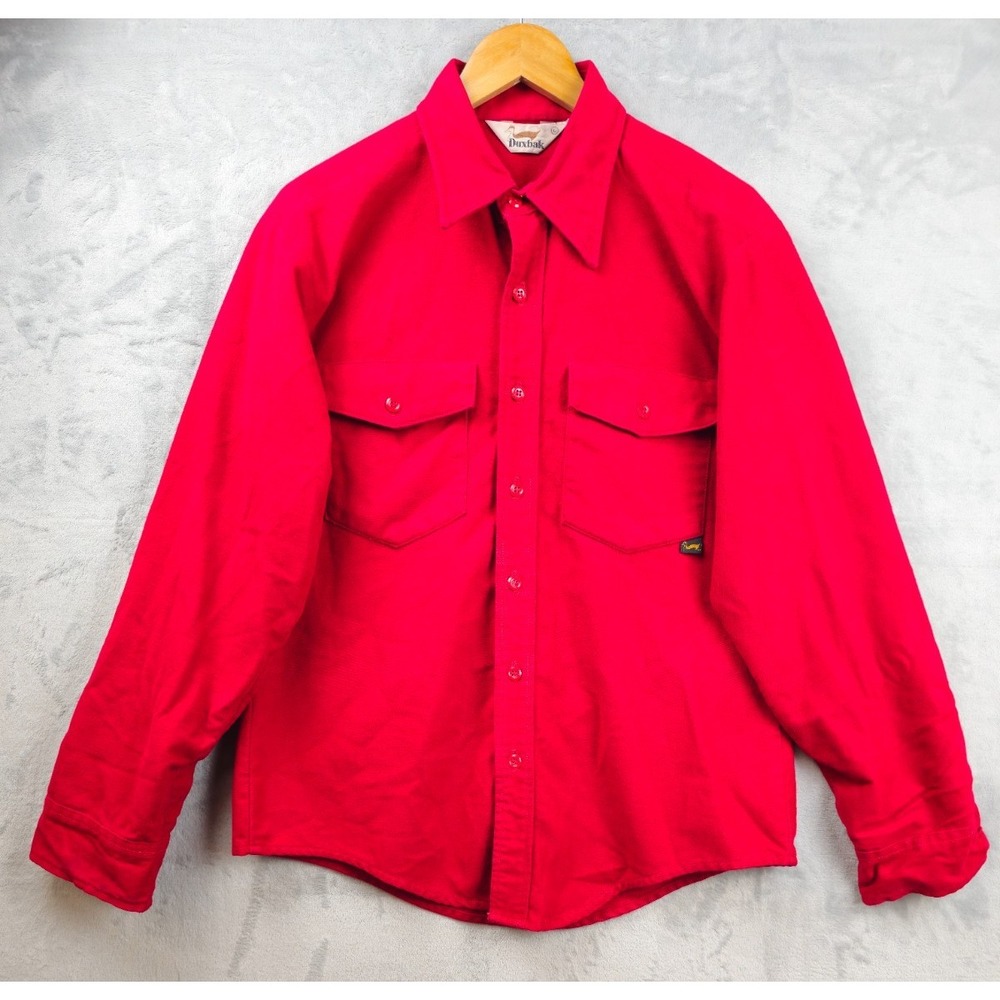 Vintage Duxbak Shirt Large Flannel Button Up Workwear Outdoor Long Sleeve 90s